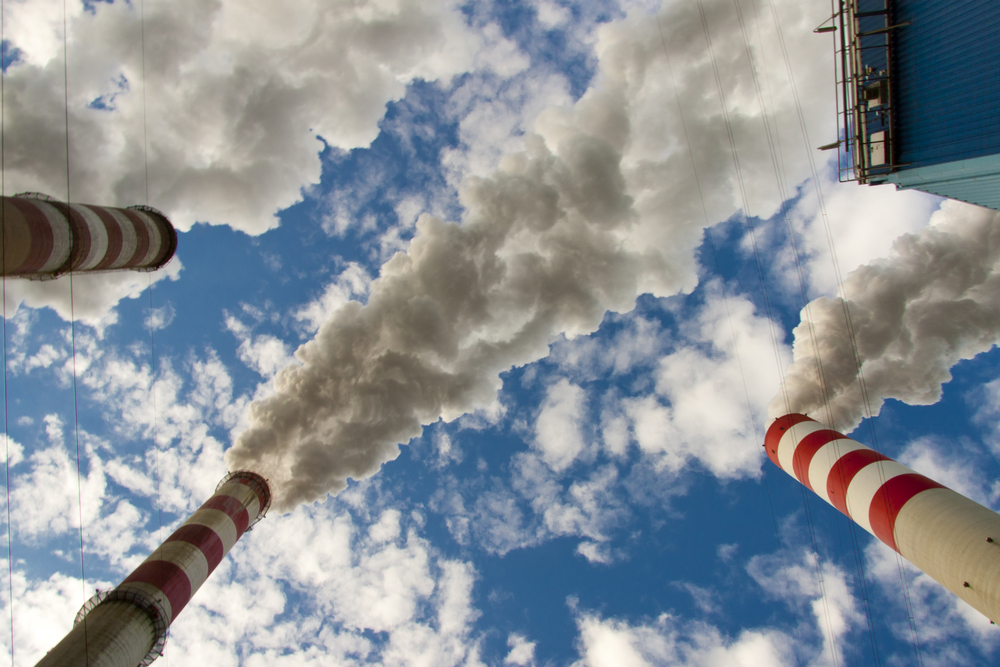 CO2 carbon emissions from power plant