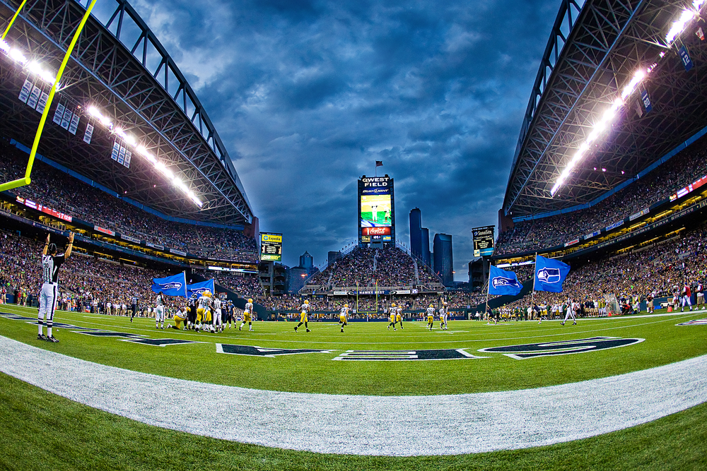 Seattle Seahawks playing the Green Bay Packers at Century Link Field.