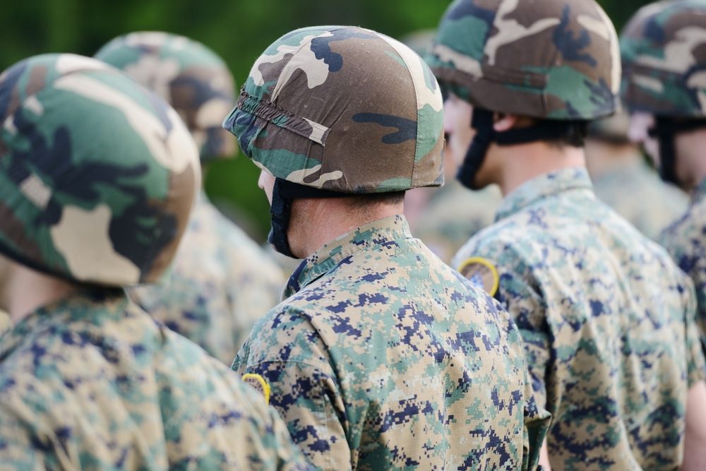 A row of army men in uniform